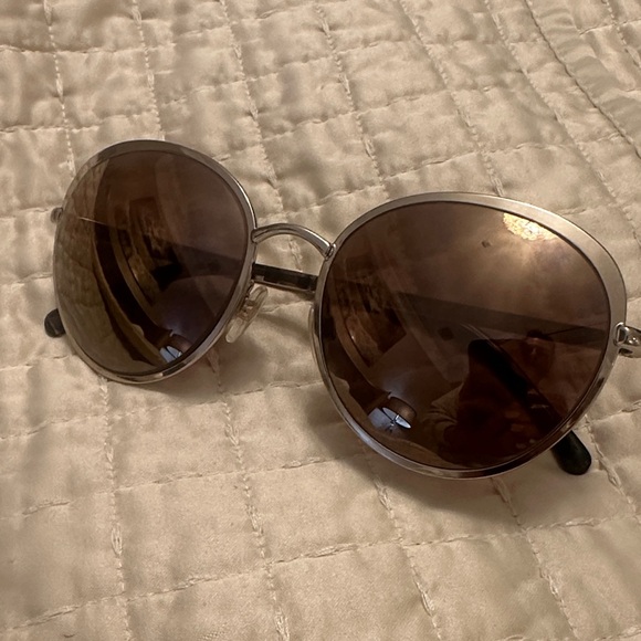 Authentic Chanel Aviator Gold Tone Sunglasses - Picture 1 of 8